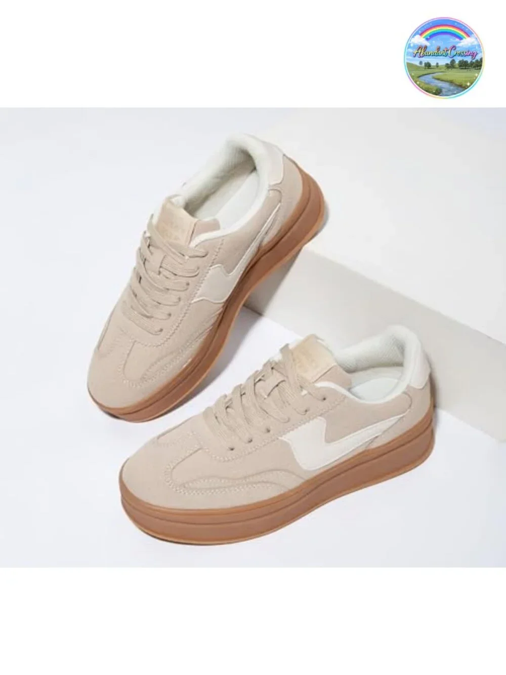 Women's Platform Fashion Sneakers Thick Sole Faux Leather Suede Lace Up